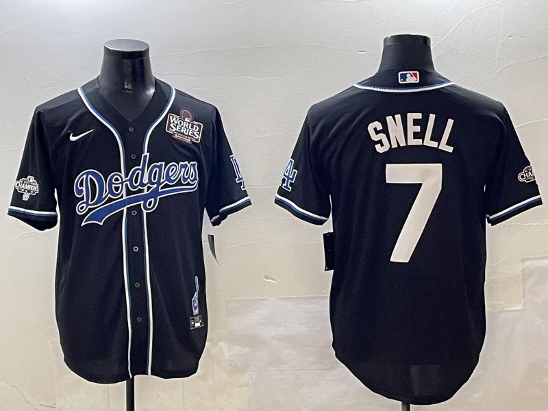 Men Los Angeles Dodgers #7 Snell Black Fashion Game 2025 Nike MLB Jersey style 3062->los angeles dodgers->MLB Jersey